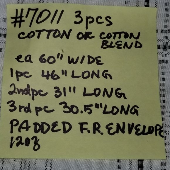 #7011 New White and Black Plaid 3 Cuts of Fabric. Beautiful fabric. - Picture 4 of 4